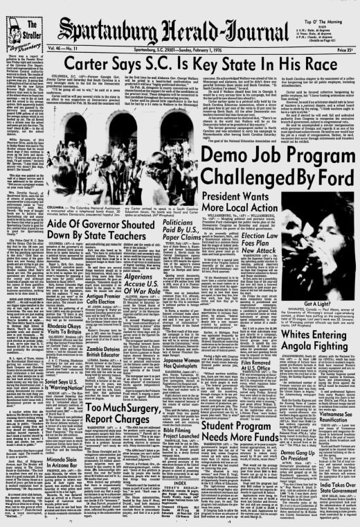 Edition of Spartanburg Herald-Journal newspaper from the day Reyes Holdings was first founded